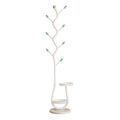 Tree Coat Rack Stand with Hooks, White Metal, 66.1 in