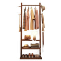 Wood Clothes Rack with Shelves, Freestanding Garment Stand