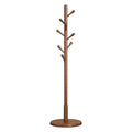 Wood Coat Rack Stand with Hooks, Brown Freestanding Clothes Rack
