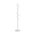 Tree Coat Rack Stand with 8 Hooks, White Metal Clothes Rack