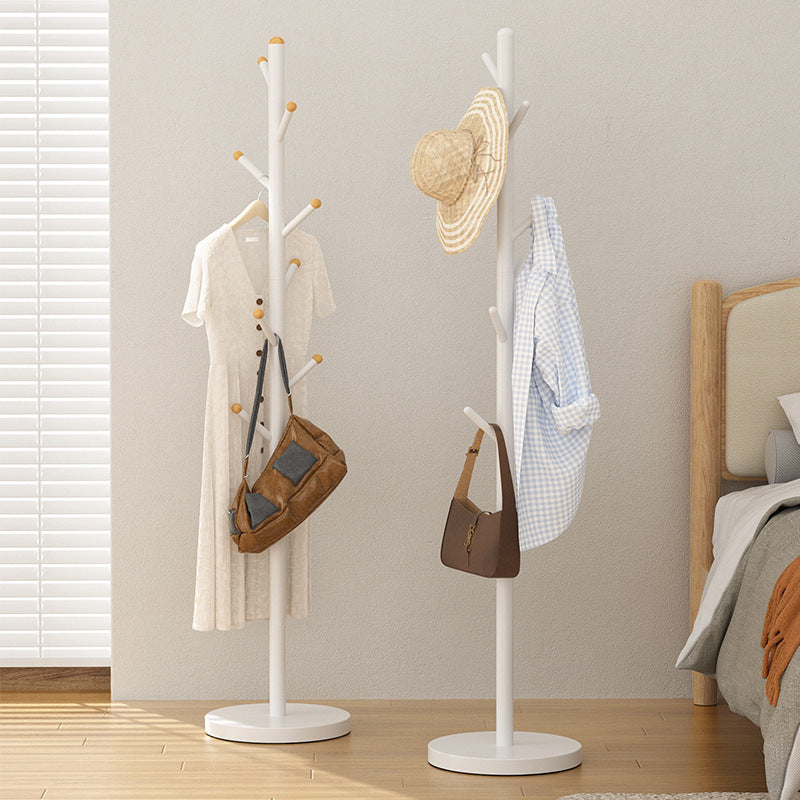 Tree Coat Rack Stand with 8 Hooks, White Metal Clothes Rack