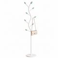 Tree Coat Rack Stand with Hooks, White Metal Clothes Rack